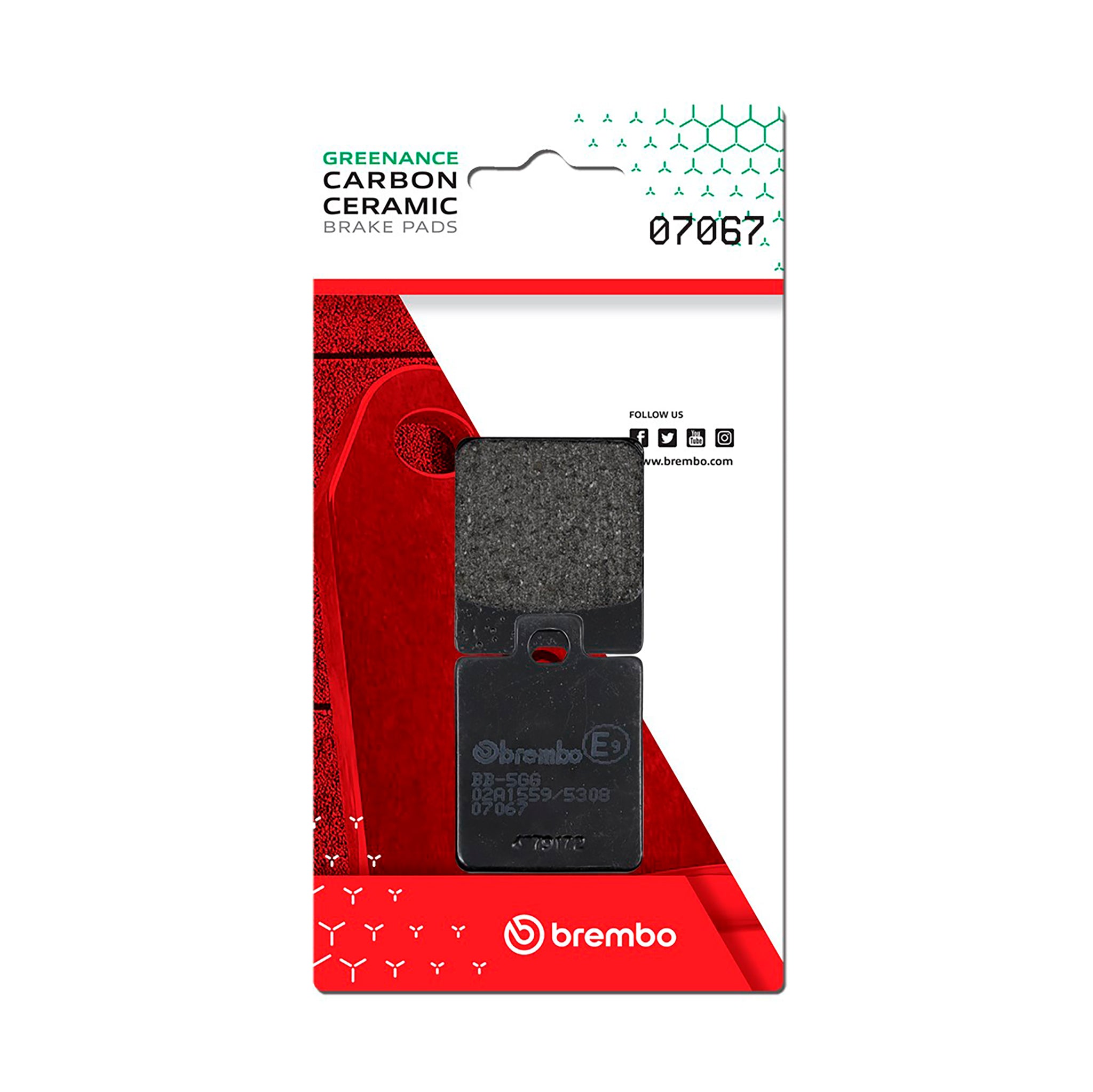 Brembo Prime CC Brake Pads Carbon Ceramic Part Number 07067