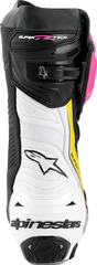 Alpinestars Supertech R Motorcycle Boots - Black, Magenta, White & Yellow, US 6 / EU 39