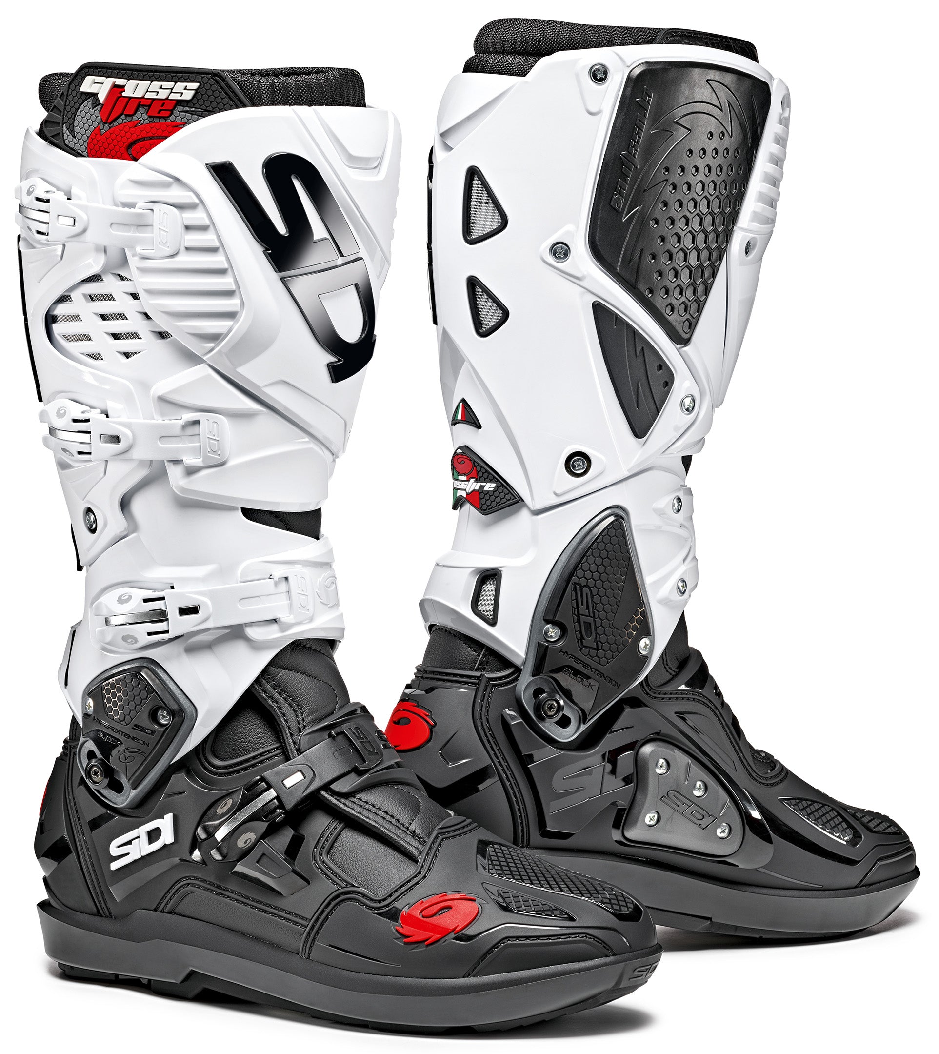 Sidi Crossfire 3 SRS Offroad Boots Size 46 in Black, Model CROSSFIRE 3 SRS BK/WH