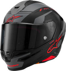 Alpinestars Supertech R7 Helmet - Matte Black/Gray/Red, Large - Lightweight Carbon Composite Racing Helmet