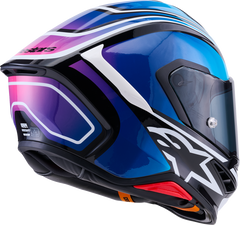Alpinestars Supertech R7 Helmet - Zeal, Large, Gloss Black/Blue/Pink Fluo/White (Part No. 8202826-1636-L)
