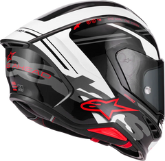 Alpinestars Supertech R7 Helmet - Small, Gloss Black/White/Red, Model 8203426-1353-S