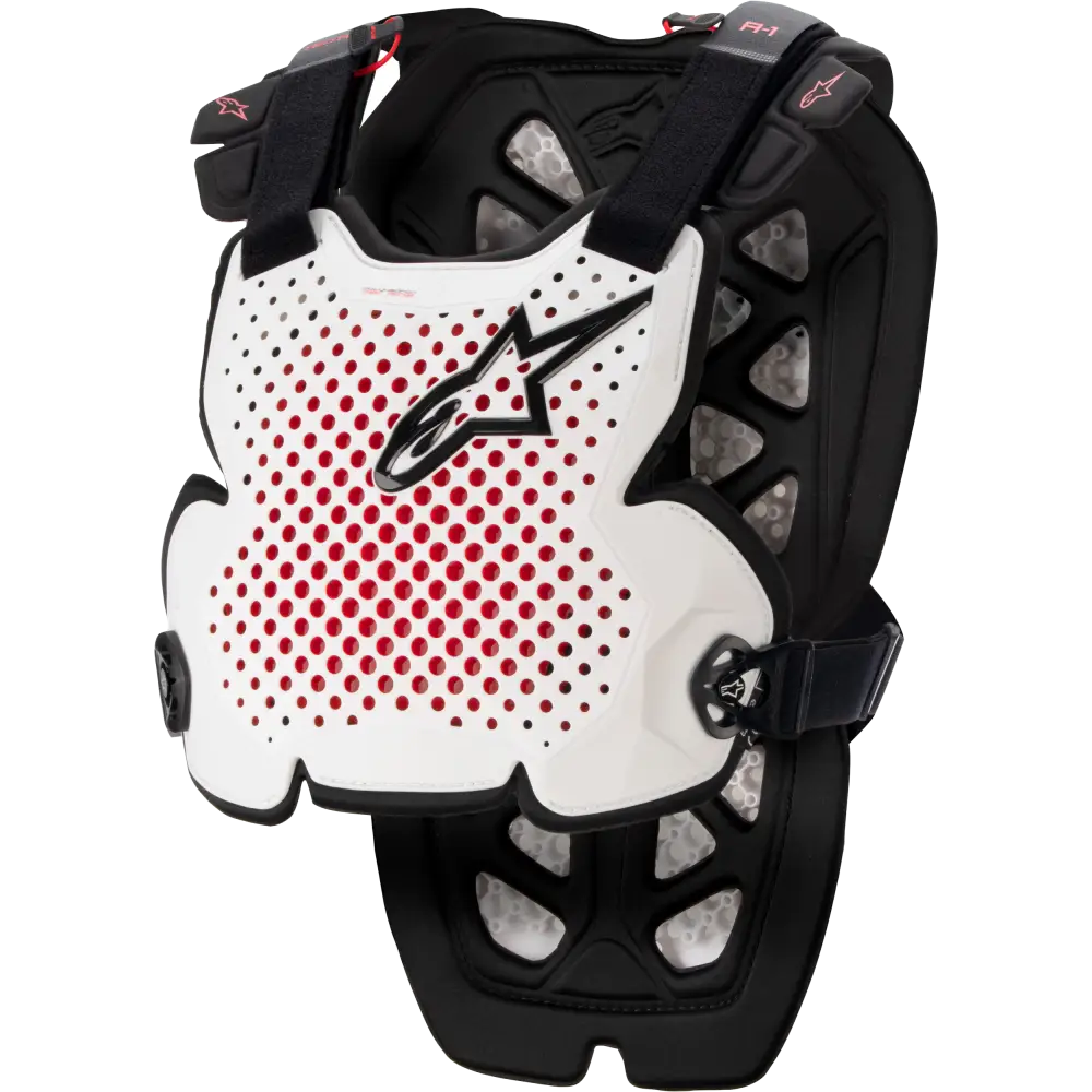 A 1 Chest Protector White/Black/Red Md/Lg