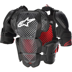 A 10 V2 Full Chest Protector Anthracite/Black/Red Md/Lg