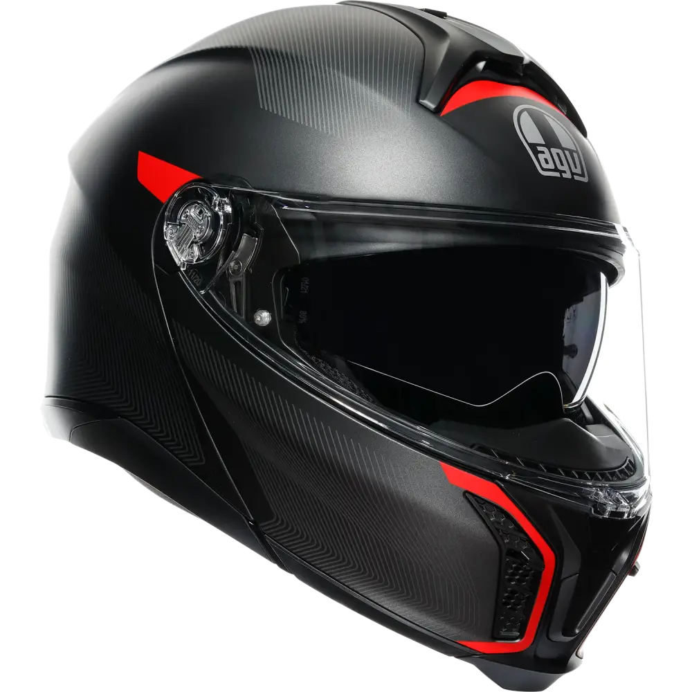 AGV Tourmodular Helmet - Frequency - Matte Gunmetal/Red - Small 211251F2OY00510