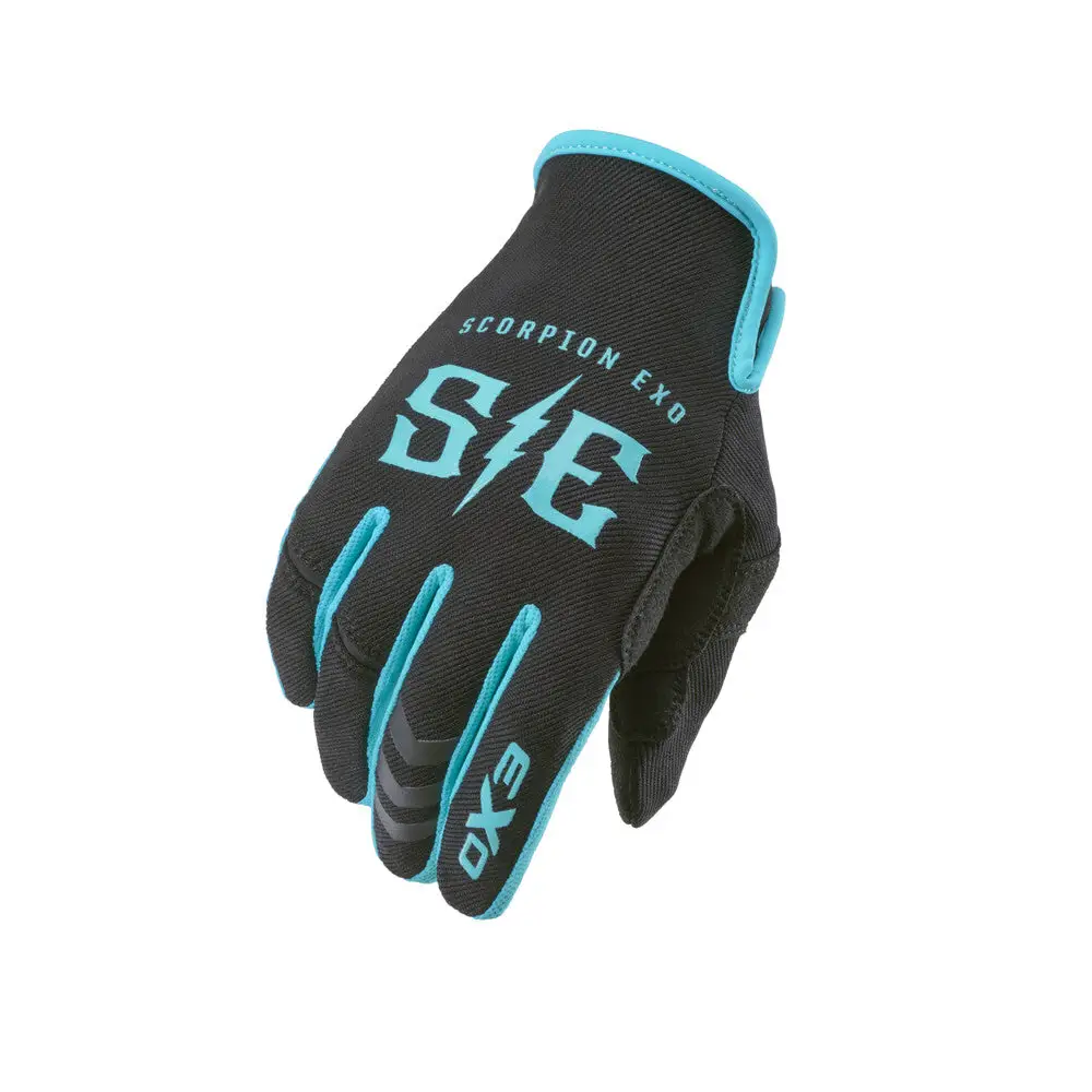 Air Stretch Gloves Charge Black/Teal Lg - Motorcycle Gloves