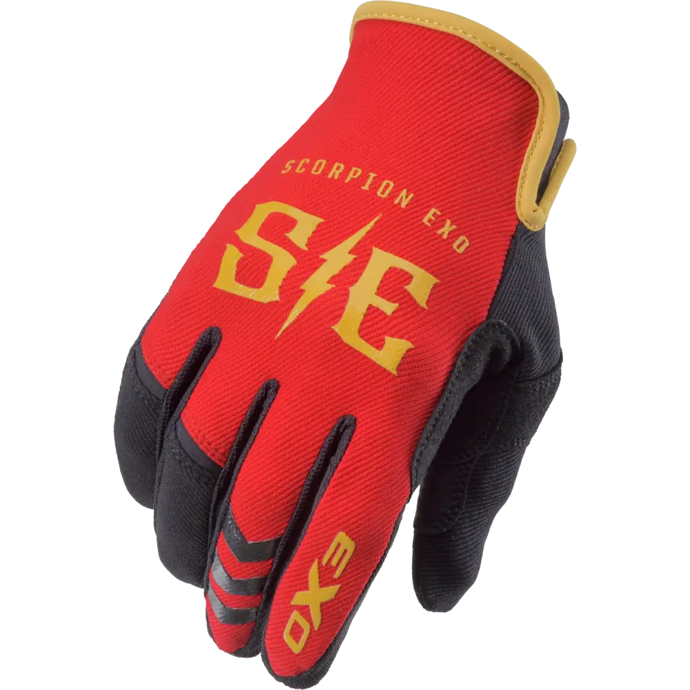 Air Stretch Gloves Charge Red/Gold Md