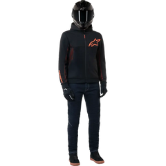 ALPINESTARS Chrome Air Sport Hoodie - Black/Red Fluo - Large 4200425-1030-L