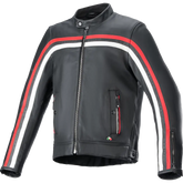 ALPINESTARS Dyno Leather Jacket - Black/Ruby Red/Ecru - 2XL 3103924-1316-2X