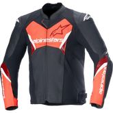ALPINESTARS Faster v3 Airflow Leather Jacket - Black/Red Fluo - US 38 / EU 48 3103625-1030-48