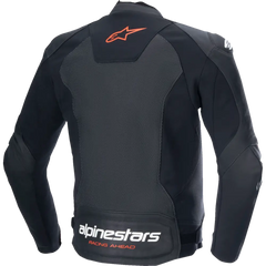 ALPINESTARS Faster v3 Airflow Leather Jacket - Black/Red Fluo - US 38 / EU 48 3103625-1030-48