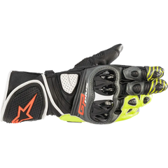 ALPINESTARS GP Plus R v2 Gloves - Metallic Gray/Black/Fluo Yellow/Fluo Red - 3XL 3556520-9135-3X