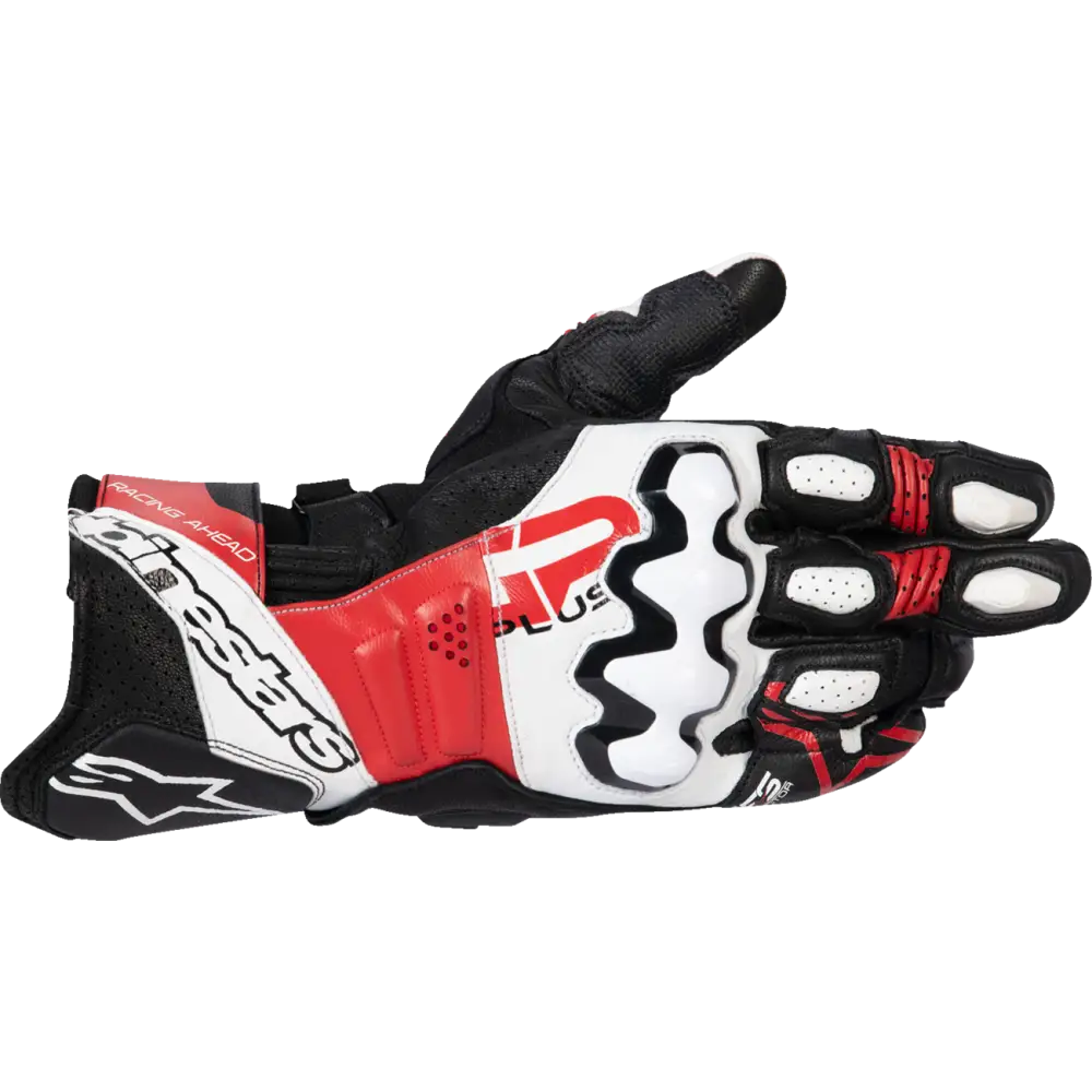 ALPINESTARS GP Plus R V3 Leather Gloves - Black/White/Bright Red - 2XL 3550825-1304-2X