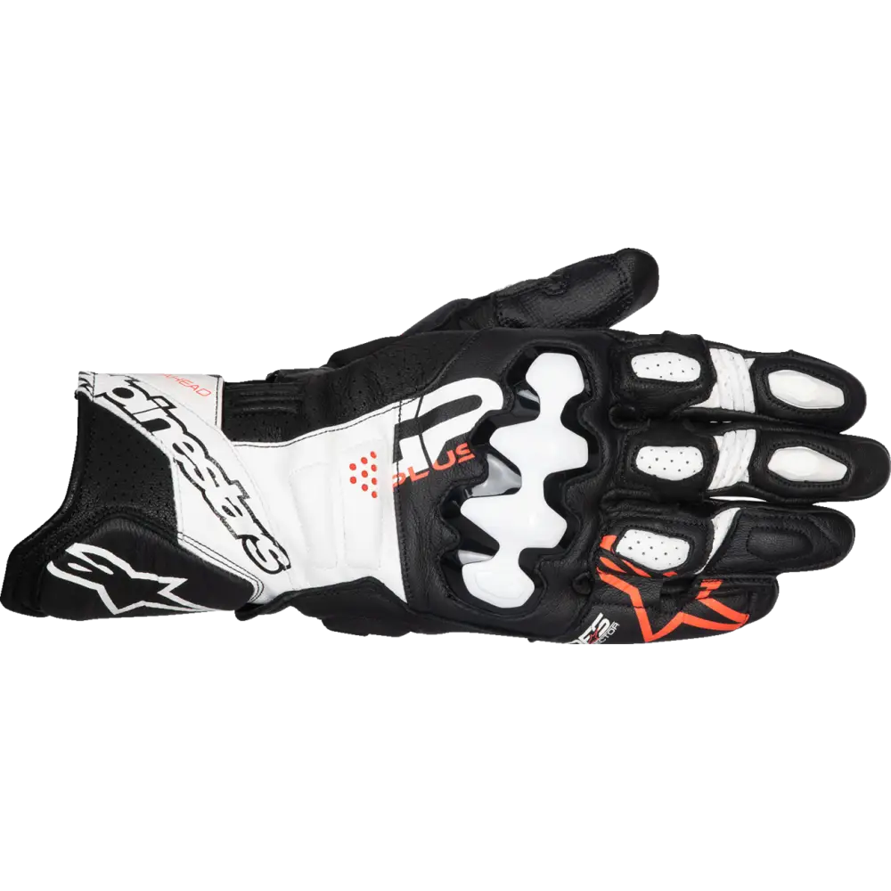 ALPINESTARS GP Plus R V3 Leather Gloves - Black/White/Fluo Red - 2XL 3550825-1231-2X