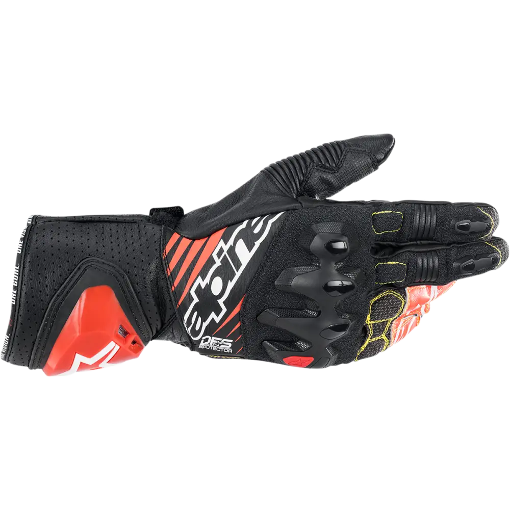 ALPINESTARS GP Tech V2 S Gloves - Black/White/Fluo Red - Large 3556422-1231-L