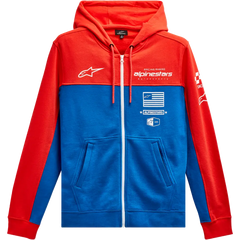 ALPINESTARS H Block Hoodie - Warm Red/Bright Blue - Large 1213510703171L