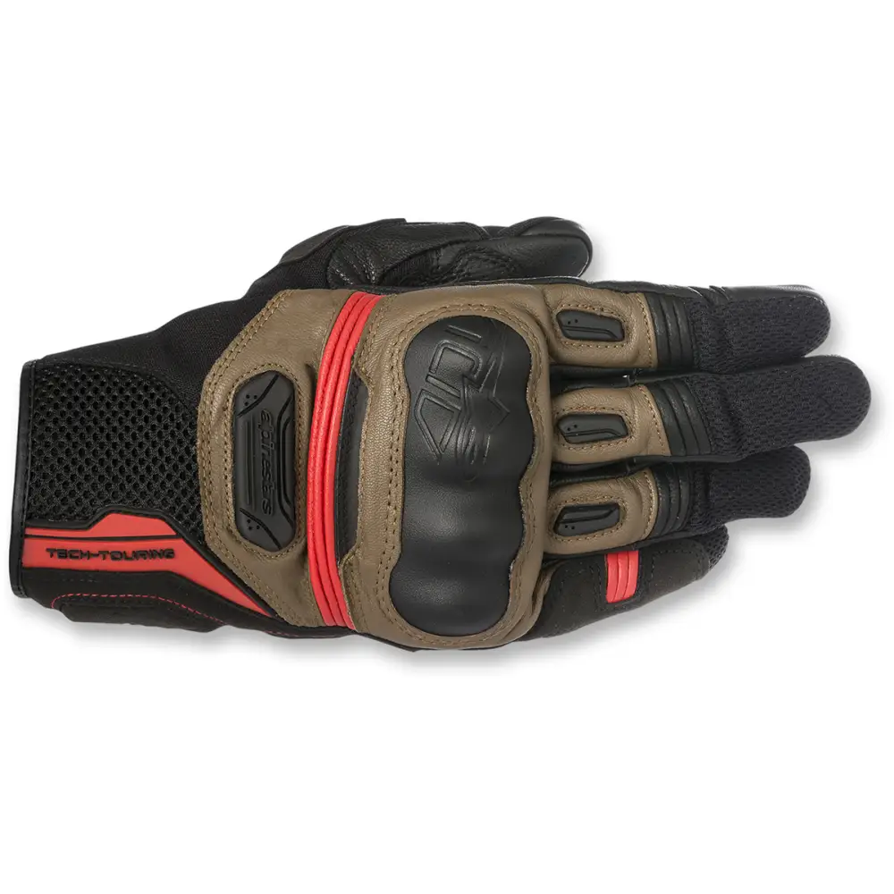ALPINESTARS Highlands Gloves - Black/Tobacco Brown/Red - 2XL 3566617-1813-2X