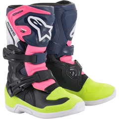 ALPINESTARS Kids Tech 3S Boots - Black/Blue/Pink/Yellow - US 13 2014518-1176-13