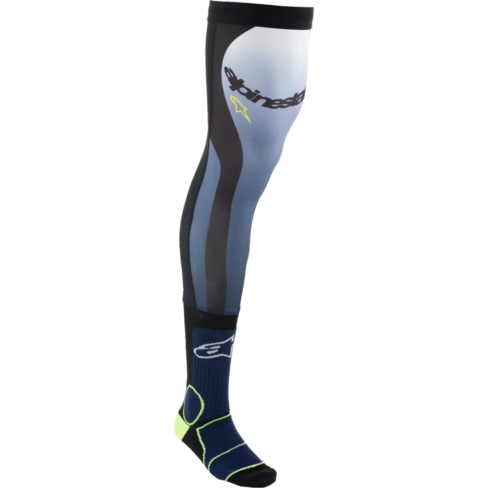 ALPINESTARS Knee Brace Socks - Navy/Black/Yellow - Small/Medium 4701324-7455-SM