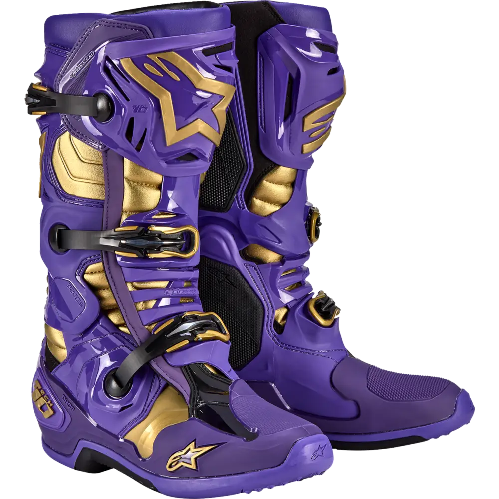 ALPINESTARS Limited Edition Salt Lake Tech 10 Boots - Purple/Gold/Black - US 8 2010020-373-8