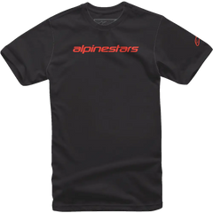 ALPINESTARS Linear Wordmark T-Shirt - Black/Warm Red - Large 1212720201523L