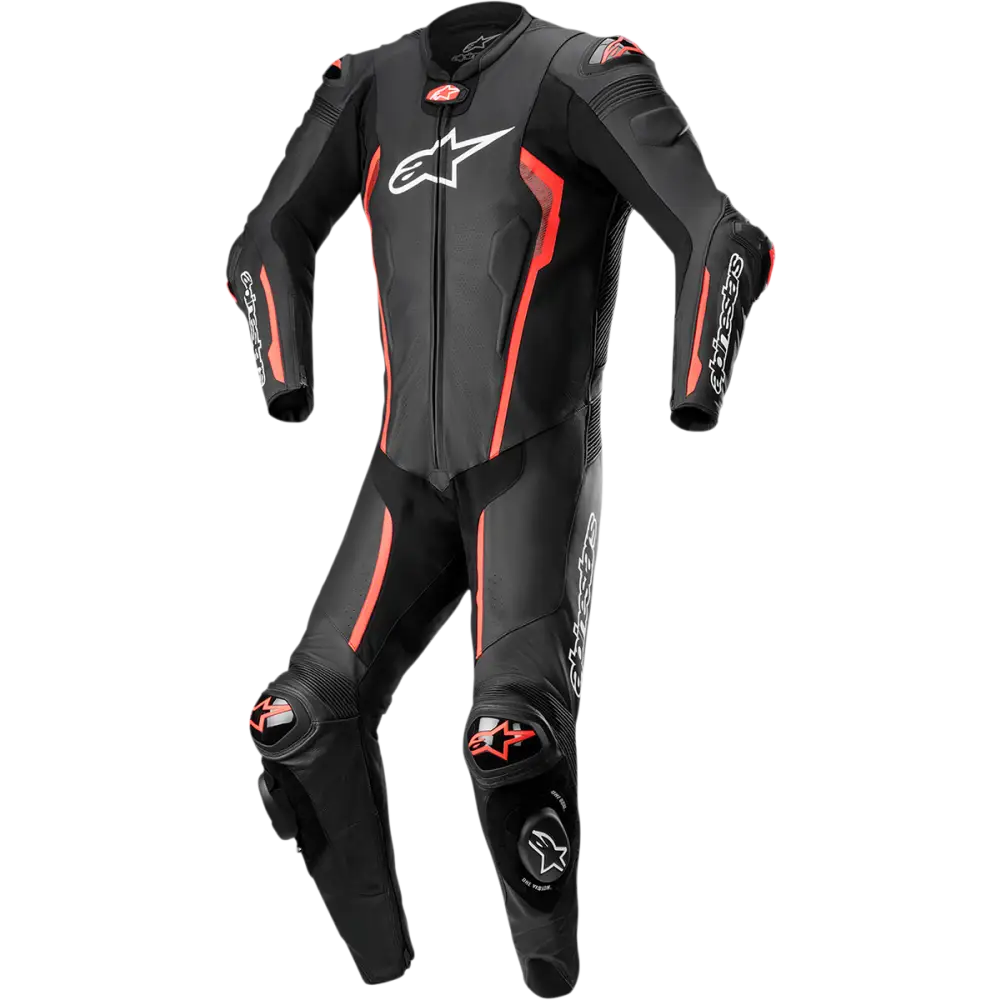 ALPINESTARS Missile v2 1-Piece Leather Suit - Black/Red Fluo - US 42 / EU 52 3150122-1030-52