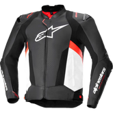ALPINESTARS Missile v3 Leather Jacket - Black/White/Red Fluo - US 40 / EU 50 3100125-1231-50