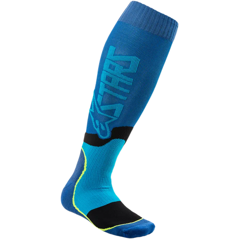 ALPINESTARS MX Plus 2 Socks - Black/Cyan - Large/2XL 4701920-707-L