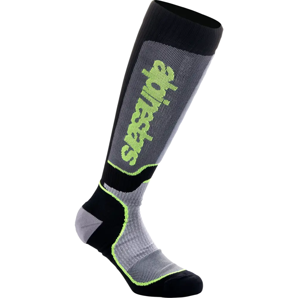 ALPINESTARS MX Plus Socks - Black/Gray/Yellow - Large 4702324-175-L