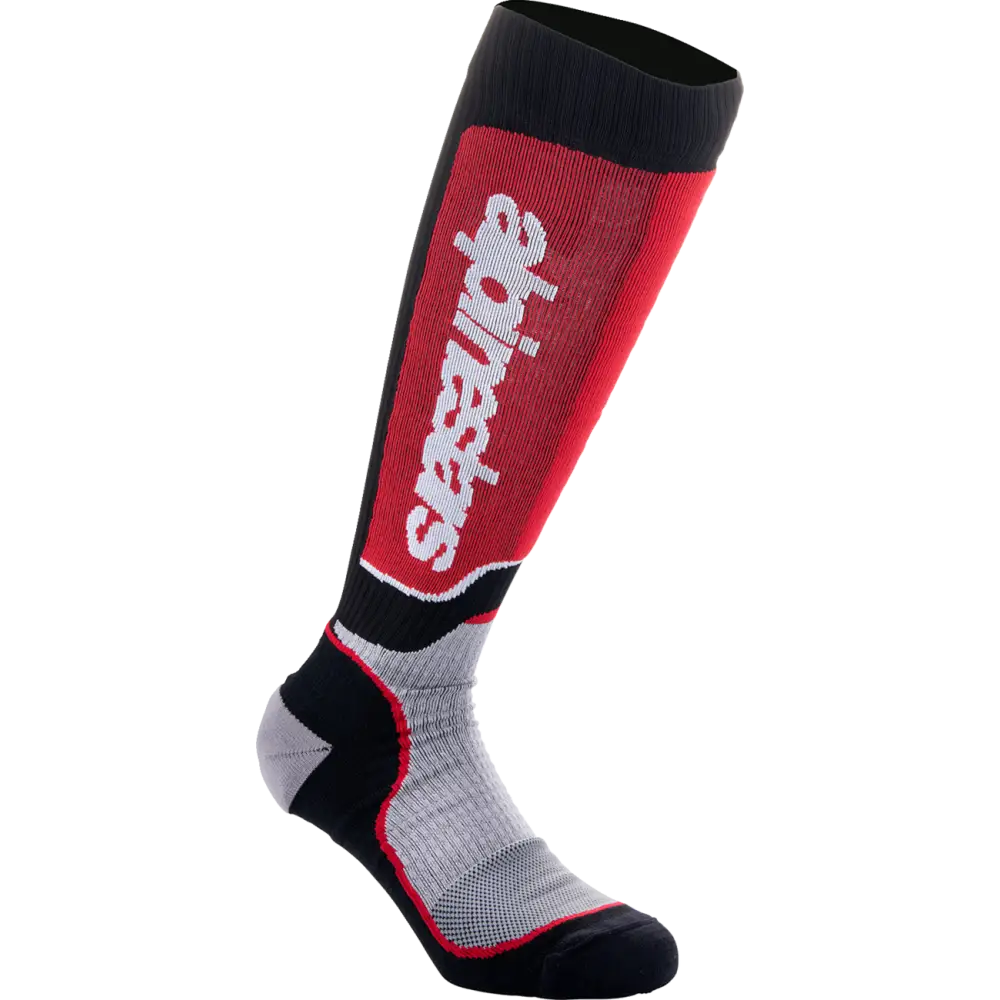 ALPINESTARS MX Plus Socks - Black/Red/Gray - Medium 4702324-1215-M