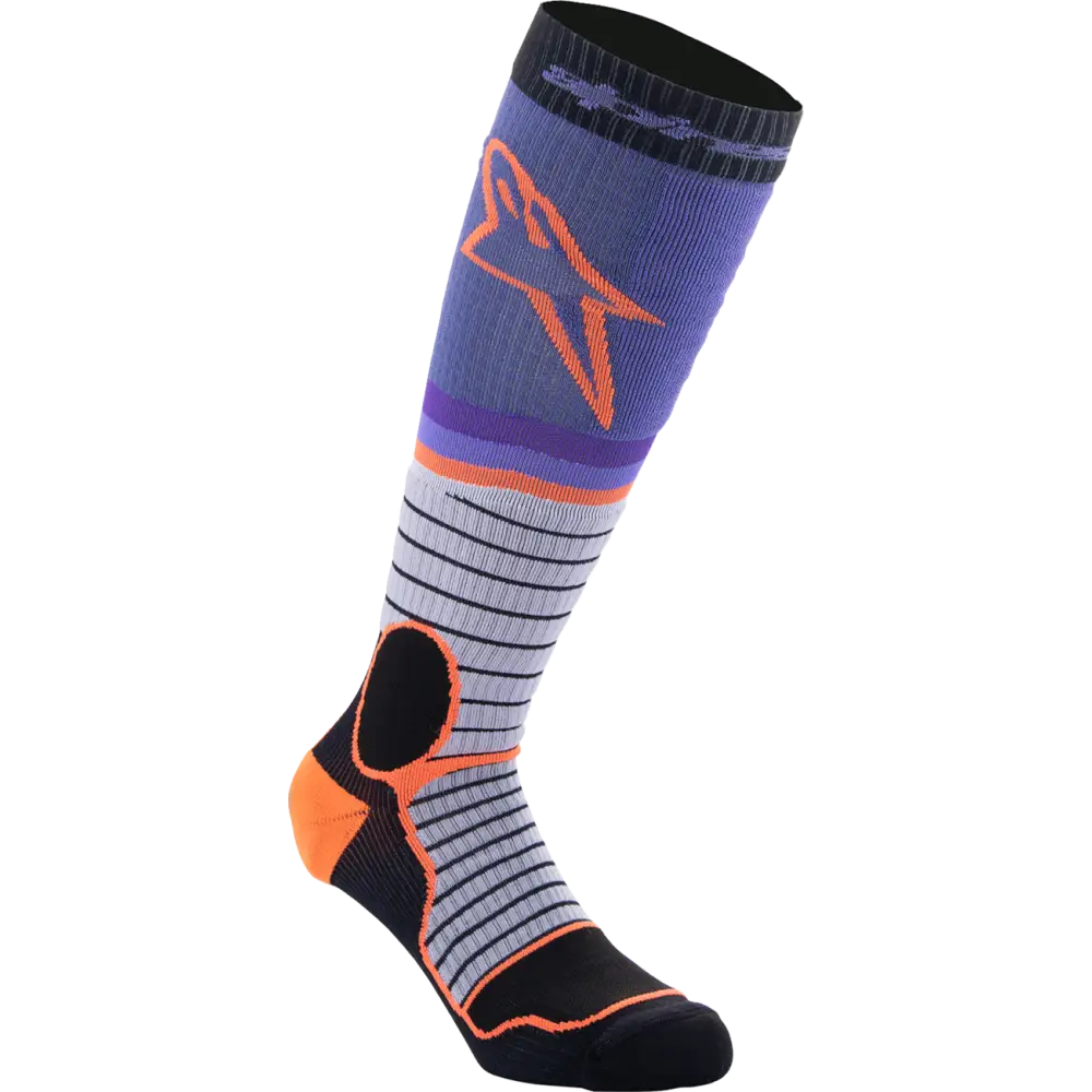 ALPINESTARS MX Pro Socks - Black/Gray/Purple/Orange - Large 4701524-1207-L