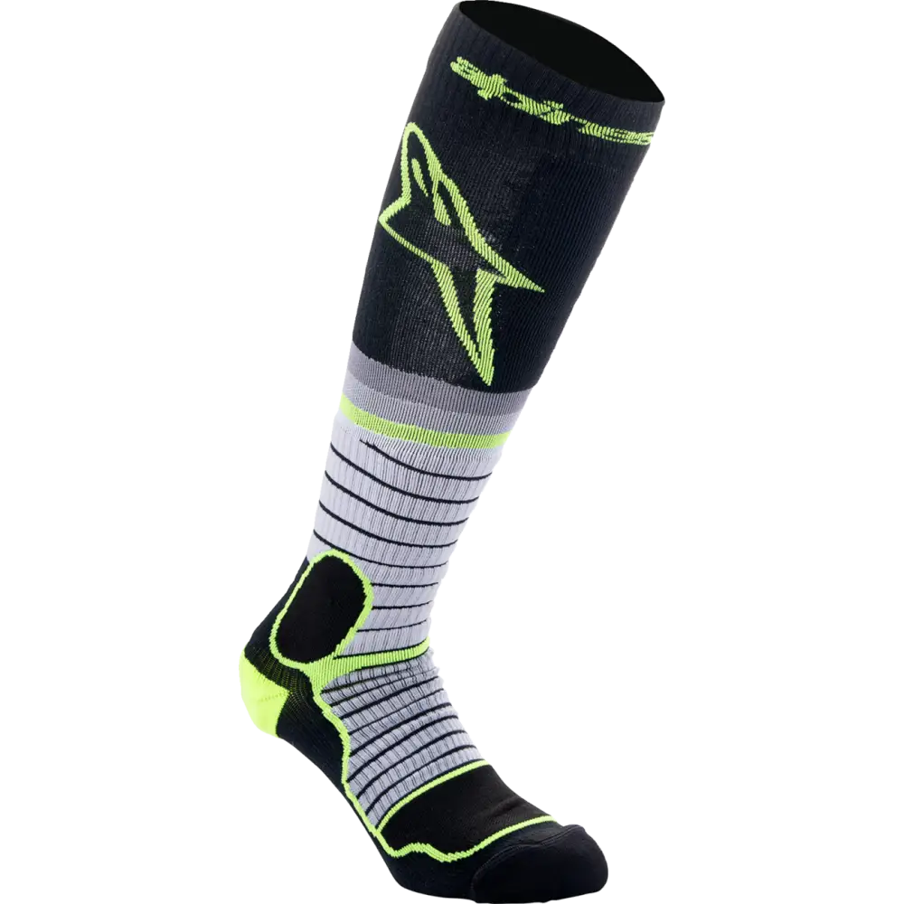 ALPINESTARS MX Pro Socks - Black/Gray/Yellow - Large 4701524-175-L