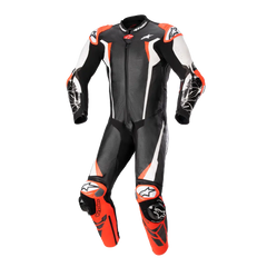 ALPINESTARS Racing Absolute v2 1-Piece Leather Suit - Black/White/Red Fluo - US 46 / EU 56 3156323123156