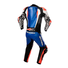 ALPINESTARS Racing Absolute v2 1-Piece Leather Suit - Metallic Blue/Black/White/Red Fluo - US 38 / EU 48 3156323718348