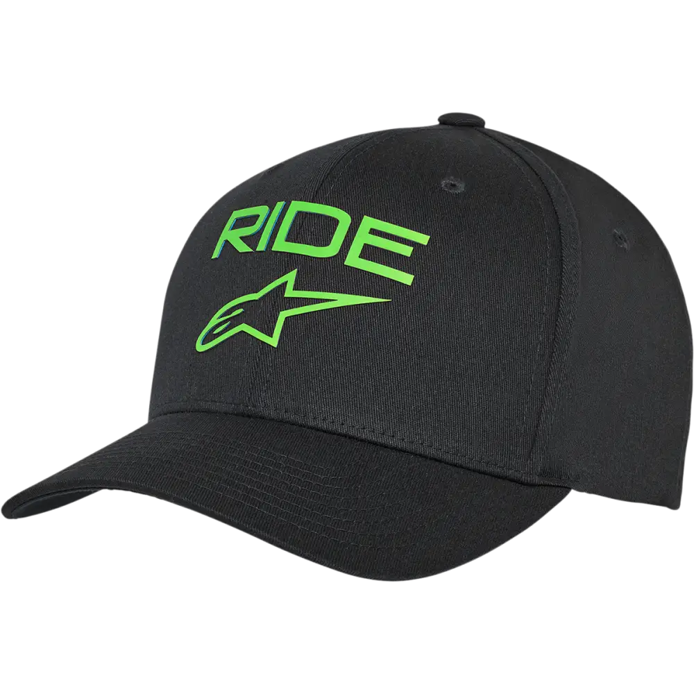 ALPINESTARS Ride Transfer Hat - Black/Green - Small/Medium 1211810101060SM