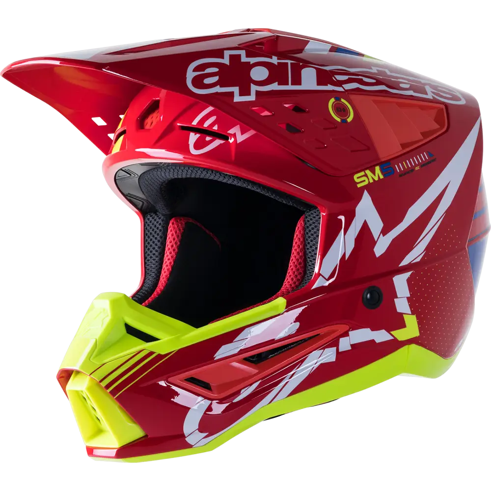 ALPINESTARS SM5 Helmet - Action - Red/White/Fluo Yellow - Medium 8306122-3325-MD
