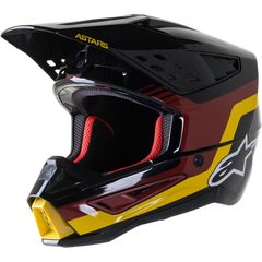ALPINESTARS SM5 Helmet - Venture - Black/Bordeaux/Yellow/Glossy - Medium 8305122-1358-MD