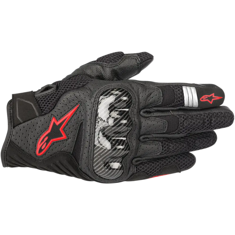 ALPINESTARS SMX-1 Air V2 Gloves - Black/Fluo Red - Large 3570518-1030-L