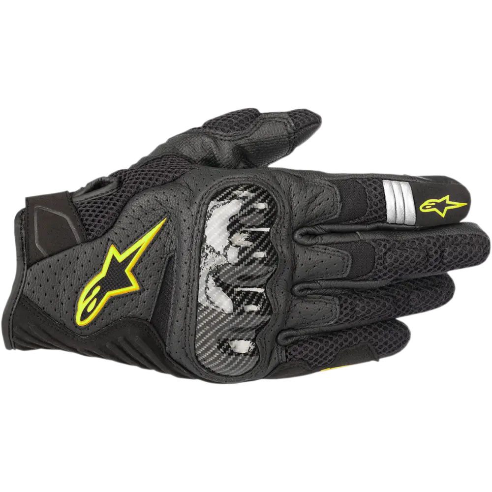ALPINESTARS SMX-1 Air V2 Gloves - Black/Fluo Yellow - Medium 3570518-155-M