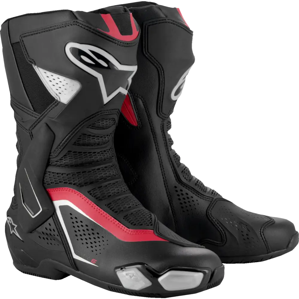 ALPINESTARS SMX-6 V3 Vented Boots - Black/Silver/Red - US 10.5/EU 45 2223225-199-45
