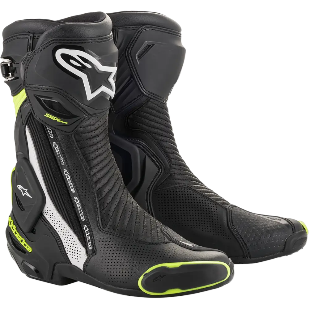 ALPINESTARS SMX+ Vented Boots - Black/White/Yellow - US 10.5 / EU 45 2221119-125-45
