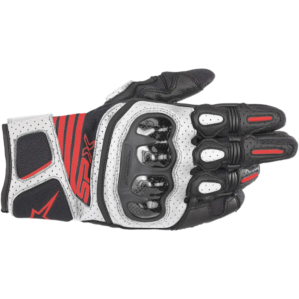 ALPINESTARS SPX AC V2 Gloves - Black/White/Fluo Red - XL 3567319-1231-XL