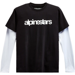 ALPINESTARS Stack Long-Sleeve Knit T-Shirt - Black/White - Medium 1213713001020M