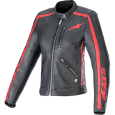 ALPINESTARS Stella Dyno Leather Jacket - Black/Haute Red - L 3113924-1346-L