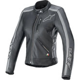 ALPINESTARS Stella Dyno Leather Jacket - Black Tar Gray/Dark Gray - Medium 3113924-1296-M