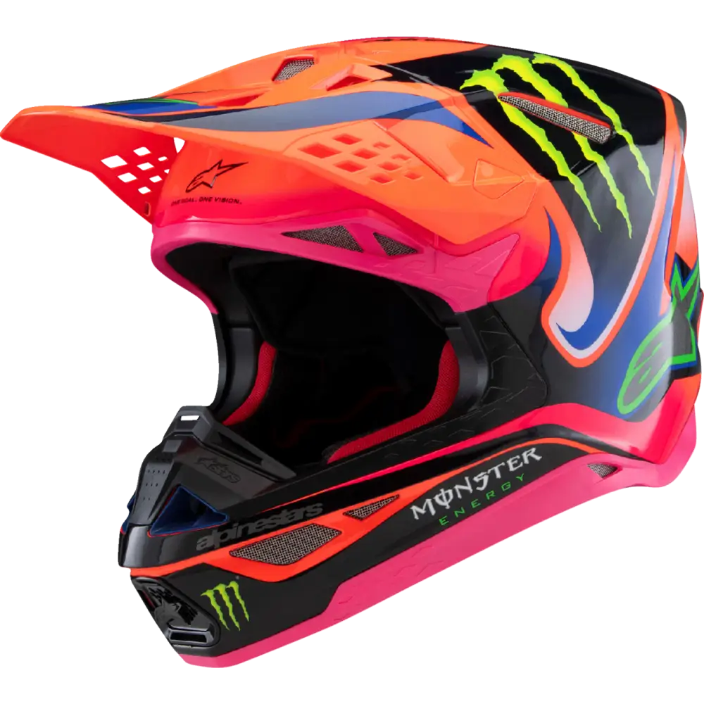 ALPINESTARS Supertech M10 Helmet - Deegan Monster - MIPS? - Gloss Orange Fluo/Purple/Pink Fluo - Medium 8300425-433-M