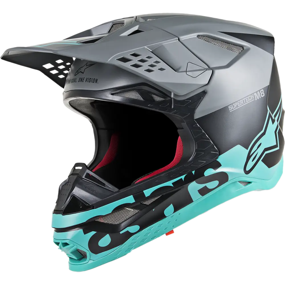 ALPINESTARS Supertech M8 Helmet - Radium - MIPS? - Black Matte/Mid Gray/Teal - Small 8301519-1306-SM