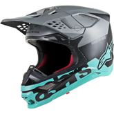 ALPINESTARS Supertech M8 Helmet - Radium - MIPS? - Black Matte/Mid Gray/Teal - Small 8301519-1306-SM