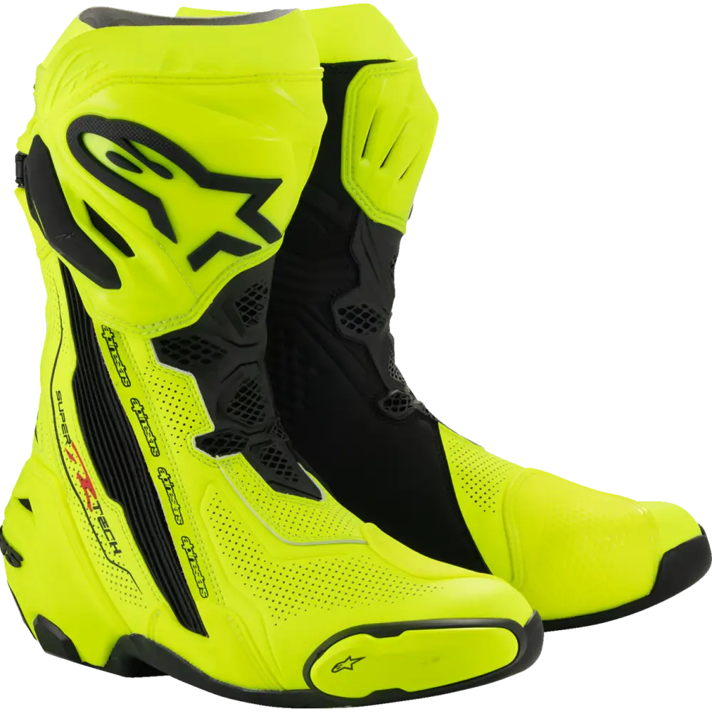 ALPINESTARS Supertech R Vented Boots - Fluorescent Yellow/Black - US 7.5/EU 41 2220121-551-41