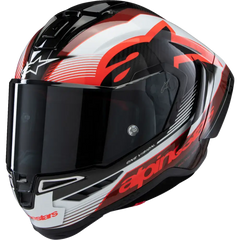 ALPINESTARS Supertech R10 Helmet - Team - Black/Carbon Red/Gloss White - XS 8200224-1352-XS